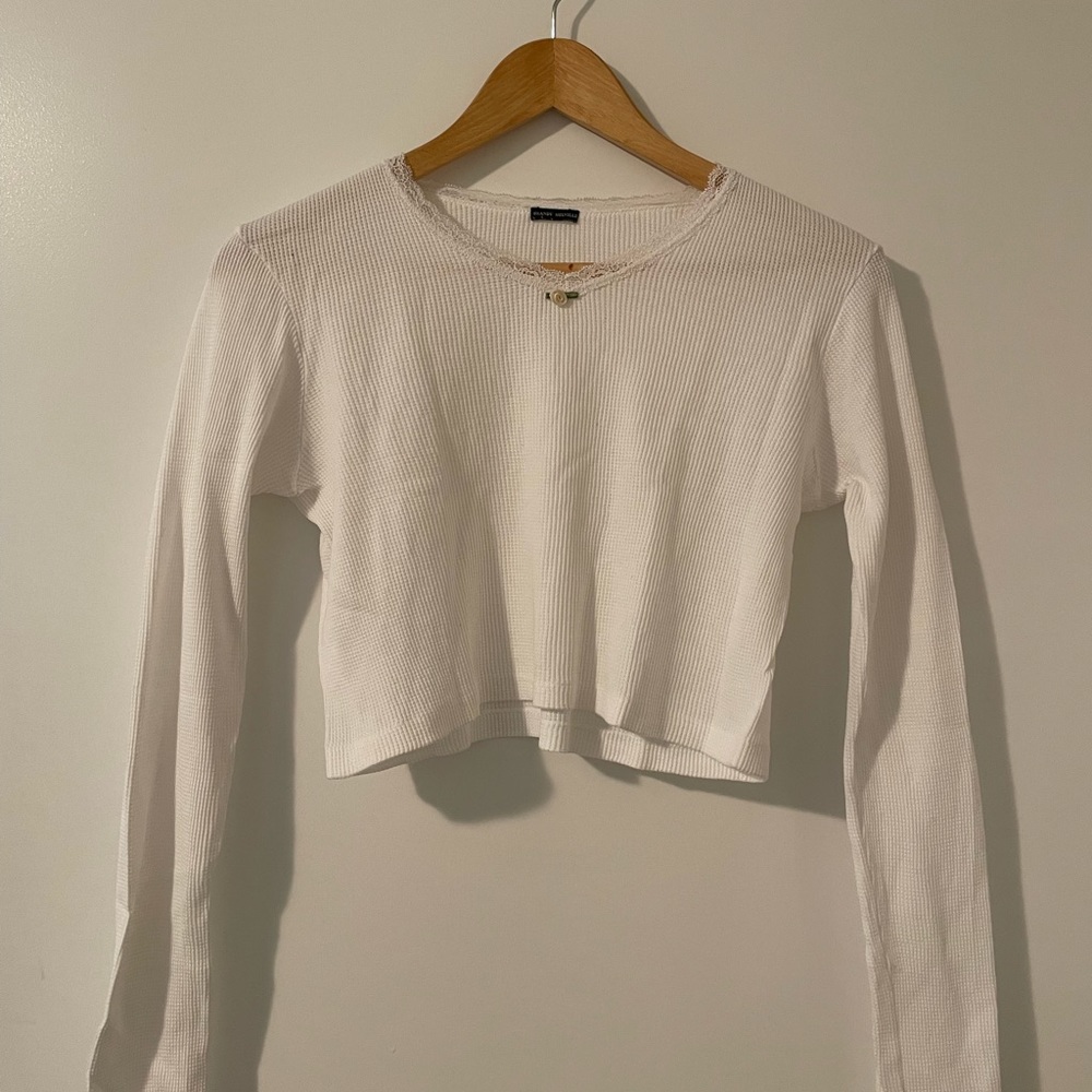 Brandy Melville white waffle top